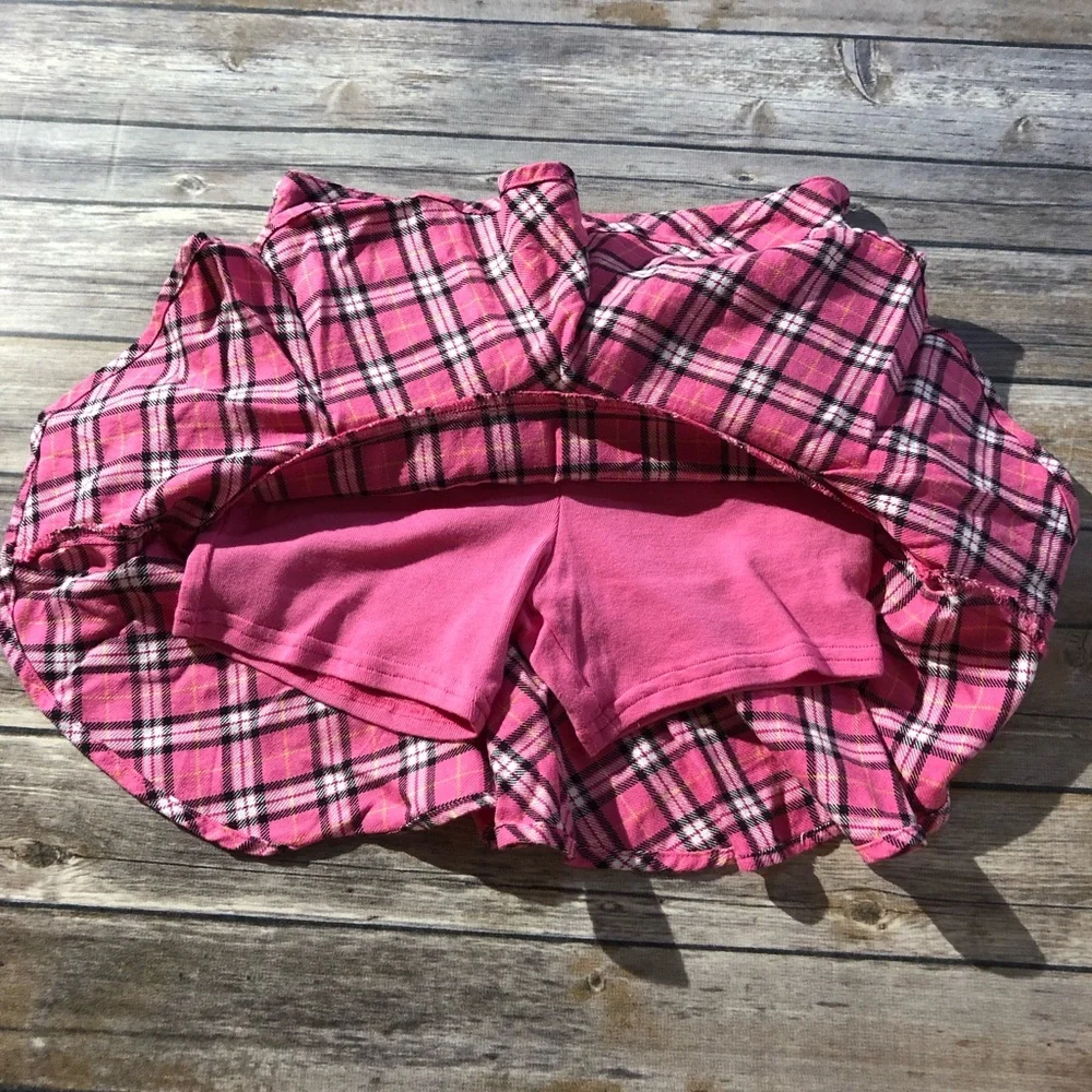 Vintage Gymboree pink & black plaid skirt! Size 8